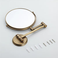 Miroir Grossissant Mural Laiton Pliable Télescopique Double Face