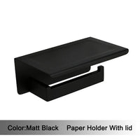 Accessoires Salle de Bain Noir Mat à la Pièce, 13 Articles