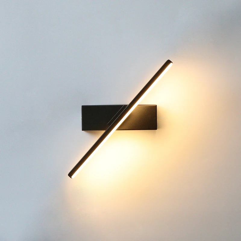 Applique Murale LED 330° Barre ou Anneau, Noir ou Blanc, 30 à 50 cm