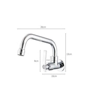 Robinet de Cuisine Mural Eau Froide Chromé, Bec Haut ou Long Orientable