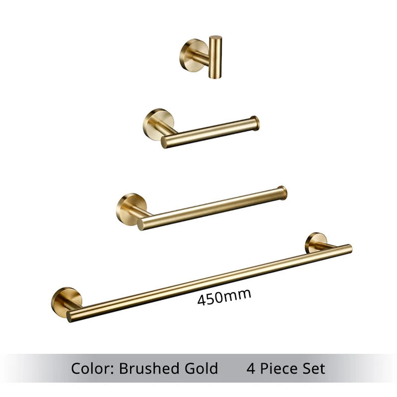 Accessoires Salle de Bain Inox à la Pièce ou en Kit 4 Pièces, 4 Finitions
