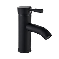 Mitigeur Lavabo Noir Mat Monotrou en Laiton, Haut ou Court, 5 Finitions