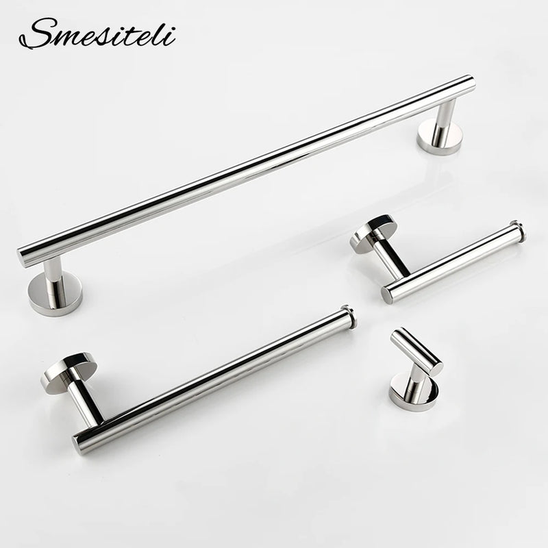 Accessoires Salle de Bain Inox 4 Pièces Support Mural
