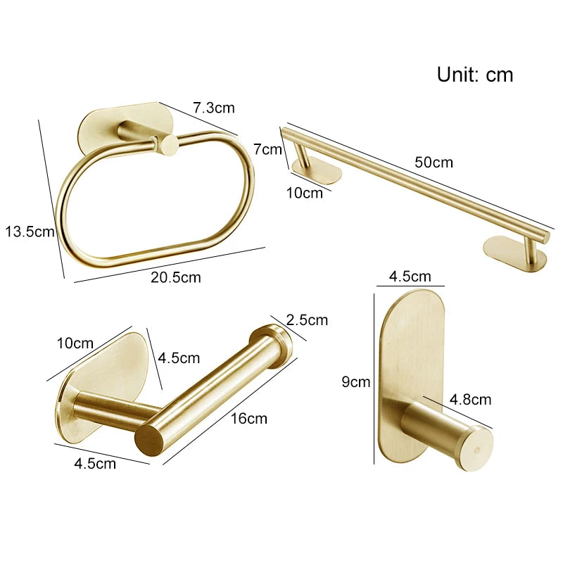 Accessoires Salle de Bain Sans Perçage à la Pièce, 4 Finitions