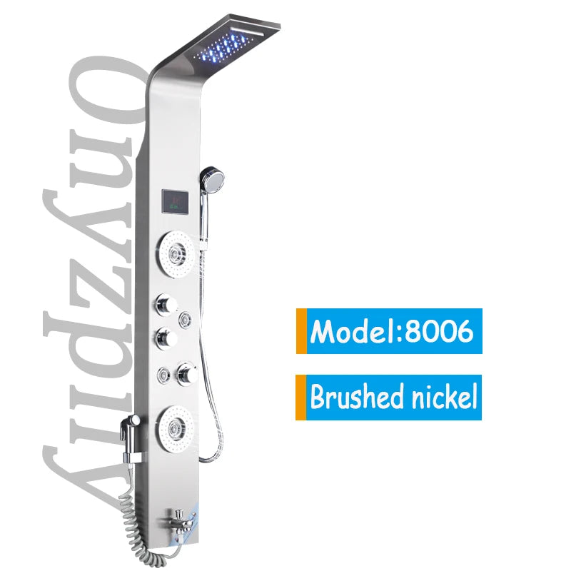 Colonne de Douche LED Cascade et Pluie, 18 Modèles dont Thermostatique
