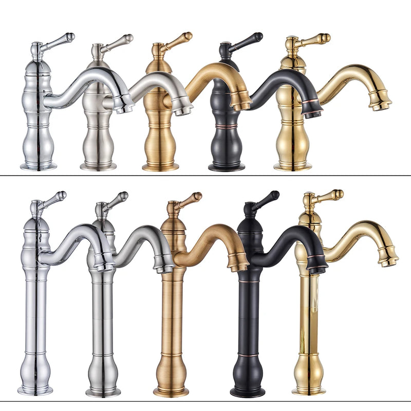 Mitigeur Lavabo Laiton 5 Finitions Haut ou Bas