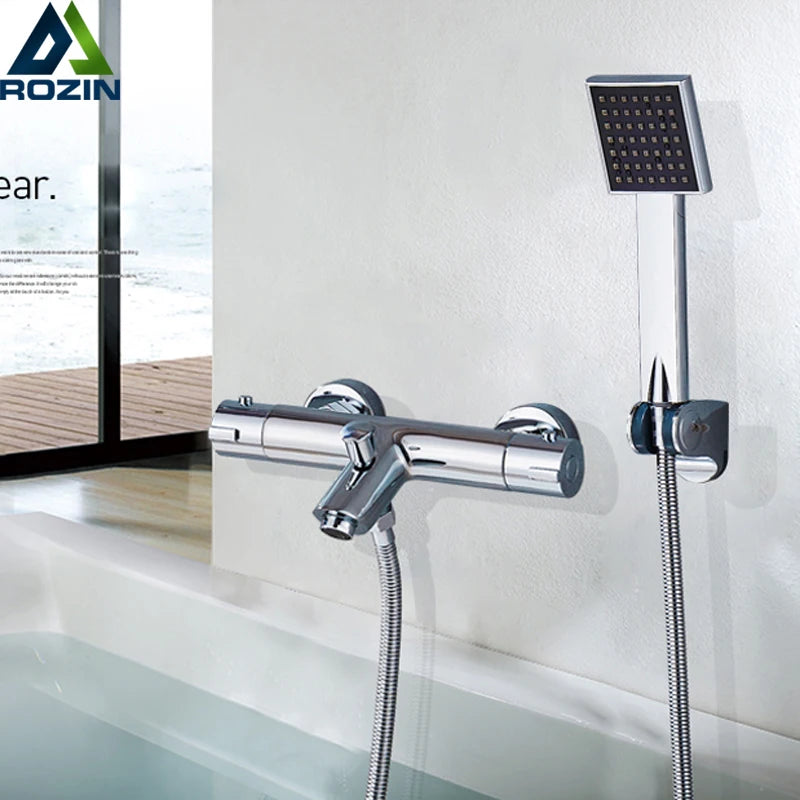 Mitigeur de Douche Thermostatique Chromé Ensemble Complet