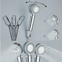 Pommeau de Douche Double Face Chromé, Rond 8 cm, Économie d'Eau