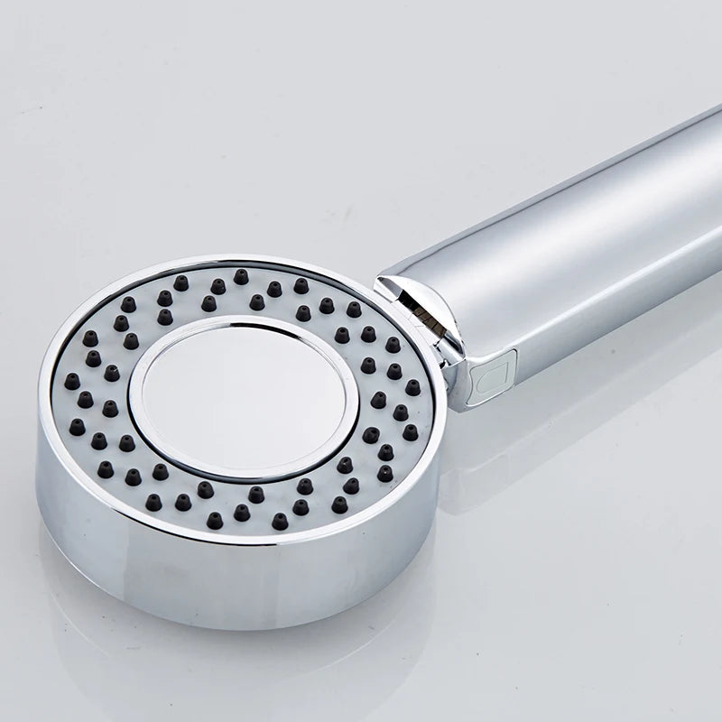 Pommeau de Douche Double Face Chromé, Rond 8 cm, Économie d'Eau