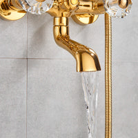 Robinet de Baignoire Laiton Cascade Dorée Style Rétro