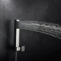 Pommeau de Douche à Main Carré Chromé ou Noir, ABS ou Laiton