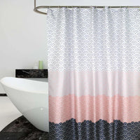 Rideau de Douche Écailles Rose et Gris avec 12 Crochets, 16 Dimensions