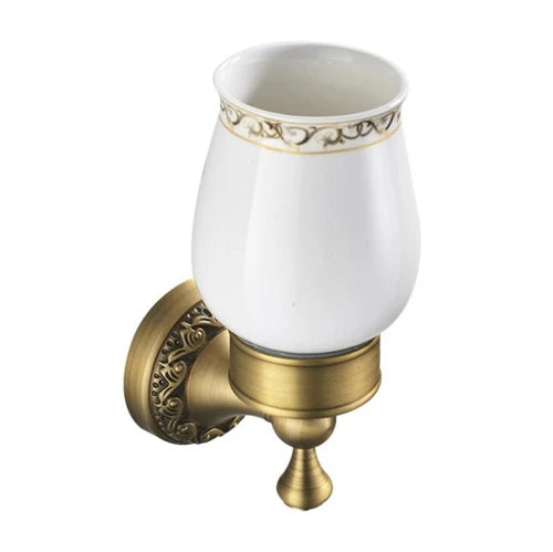 Ensemble d'Accessoires de Salle de Bain Bronze Antique avec Étagère