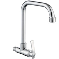 Robinet de Cuisine Mural Eau Froide Chromé, Bec Haut ou Long Orientable