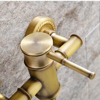 Robinet de Baignoire Bain-Douche Bronze Antique avec Douchette