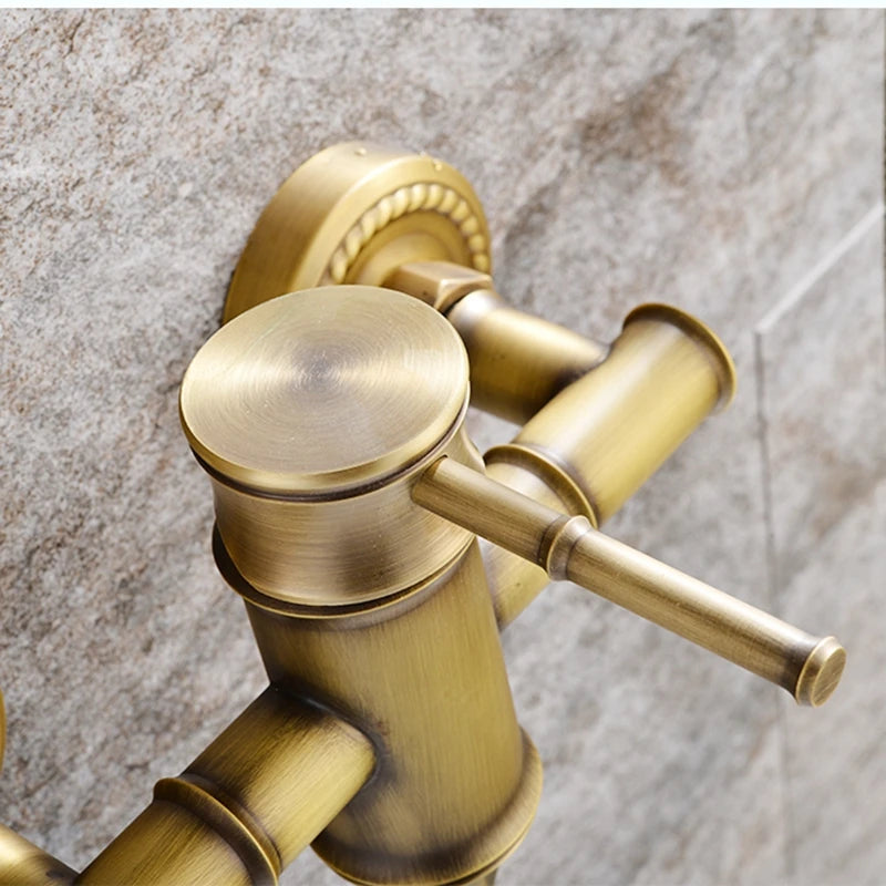 Robinet de Baignoire Bain-Douche Bronze Antique avec Douchette