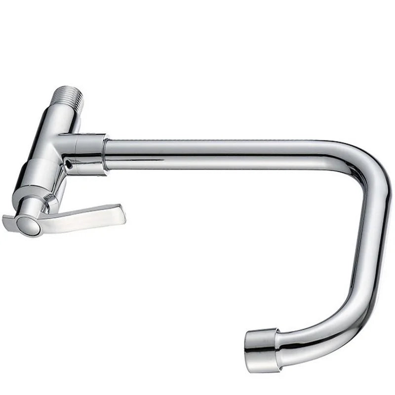 Robinet de Cuisine Mural Eau Froide Chromé, Bec Haut ou Long Orientable