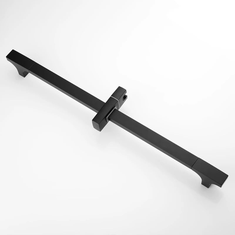Barre de Douche Coulissante Noir Mat, Douchette Carrée 3 Jets et Flexible