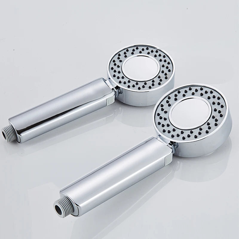 Pommeau de Douche Double Face Chromé, Rond 8 cm, Économie d'Eau