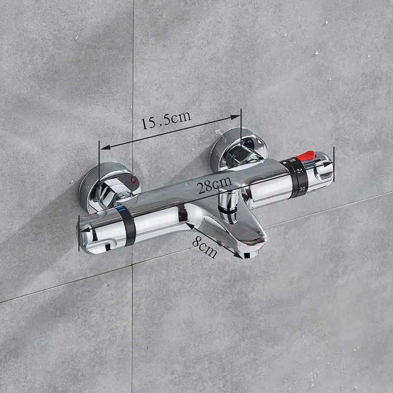 Mitigeur de Douche Thermostatique Chromé Ensemble Complet