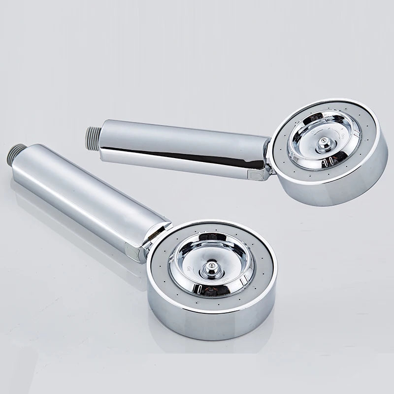 Pommeau de Douche Double Face Chromé, Rond 8 cm, Économie d'Eau