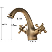 Mitigeur Lavabo Rétro Double Poignée Croisillons Laiton, 5 Finitions