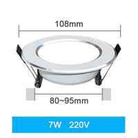 Spot LED Encastrable Blanc Liseré Argent, 3 à 18 W, Ø 69 à 118 mm