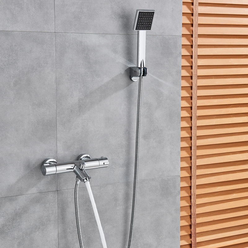 Mitigeur de Douche Thermostatique Chromé Ensemble Complet