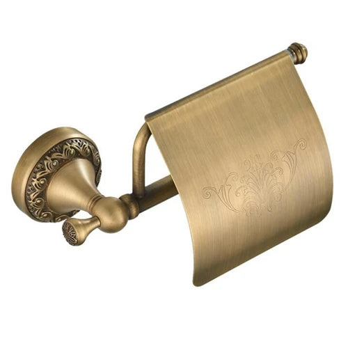 Ensemble d'Accessoires de Salle de Bain Bronze Antique avec Étagère