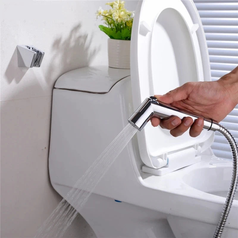 Douchette WC Kit Complet Chromé, Noir ou Nickel Brossé avec Flexible