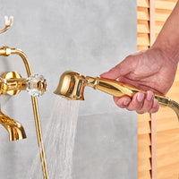 Robinet de Baignoire Laiton Cascade Dorée Style Rétro