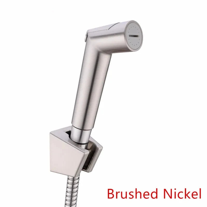 Douchette WC Kit Complet Chromé, Noir ou Nickel Brossé avec Flexible