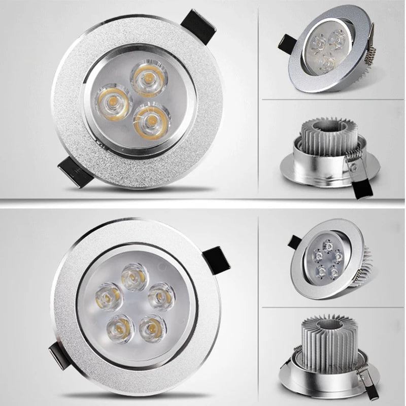 Spot LED Encastrable Dimmable 6 à 21 W, Argent, Ø 83 ou 106 mm