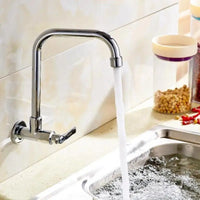 Robinet de Cuisine Mural Eau Froide Chromé, Bec Haut ou Long Orientable