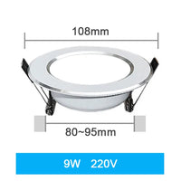 Spot LED Encastrable Blanc Liseré Argent, 3 à 18 W, Ø 69 à 118 mm