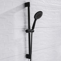 Barre de Douche Coulissante Noir Mat, Douchette 3 Jets et Flexible