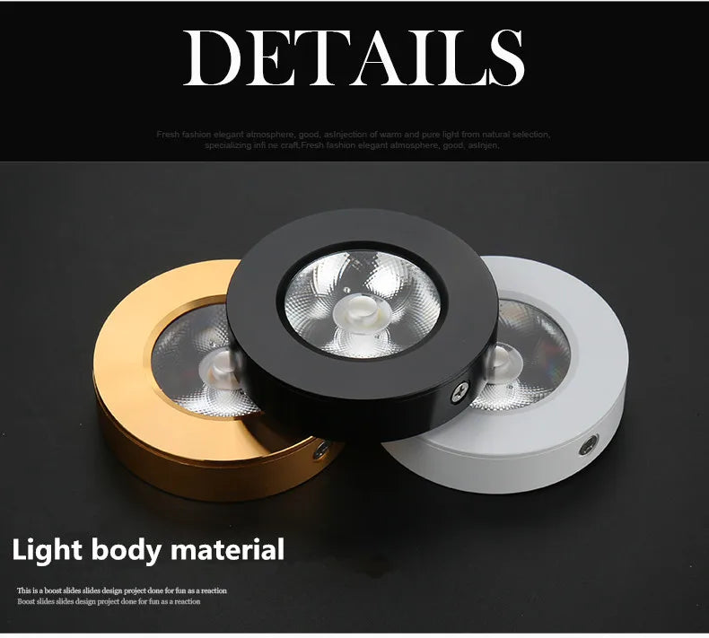 Mini Downlight LED Cuisine Ultra-Plat Doré Noir Blanc