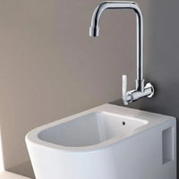 Robinet de Cuisine Mural Eau Froide Chromé, Bec Haut ou Long Orientable
