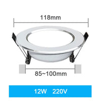 Spot LED Encastrable Blanc Liseré Argent, 3 à 18 W, Ø 69 à 118 mm
