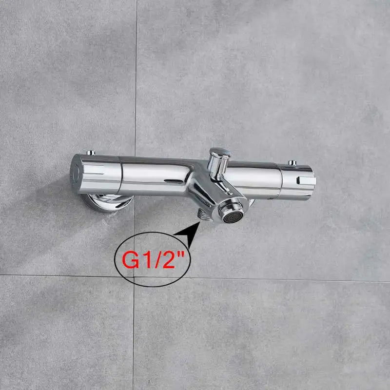 Mitigeur de Douche Thermostatique Chromé Ensemble Complet