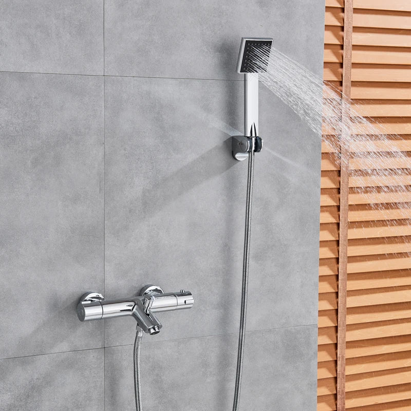 Mitigeur de Douche Thermostatique Chromé Ensemble Complet