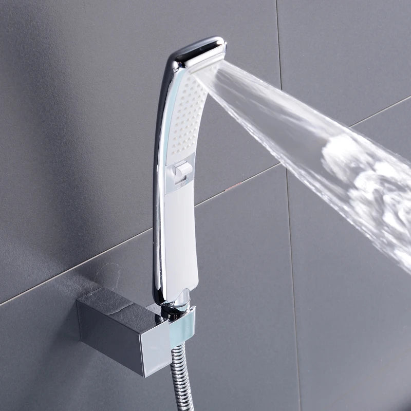 Barre de Douche avec Pommeau à Main Cascade Ronde