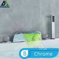 Robinet de Baignoire Cascade LED Bronze Noir 5 Pièces
