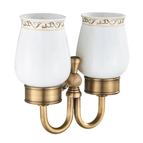 Ensemble d'Accessoires de Salle de Bain Bronze Antique avec Étagère