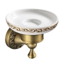 Ensemble d'Accessoires de Salle de Bain Bronze Antique avec Étagère