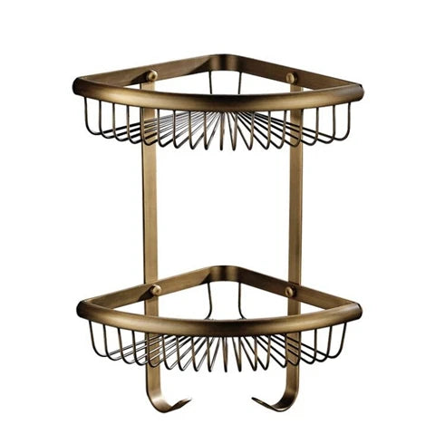 Ensemble d'Accessoires de Salle de Bain Bronze Antique avec Étagère