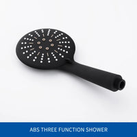 Barre de Douche Coulissante Noir Mat, Douchette 3 Jets et Flexible