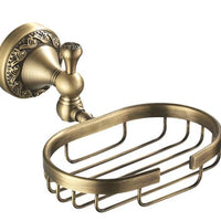 Ensemble d'Accessoires de Salle de Bain Bronze Antique avec Étagère