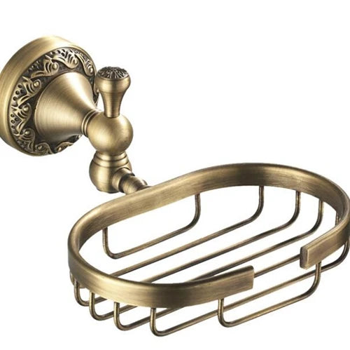 Ensemble d'Accessoires de Salle de Bain Bronze Antique avec Étagère