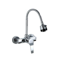 Mitigeur de Cuisine Laiton Antique Bec Long Pivotant Double Poignée
